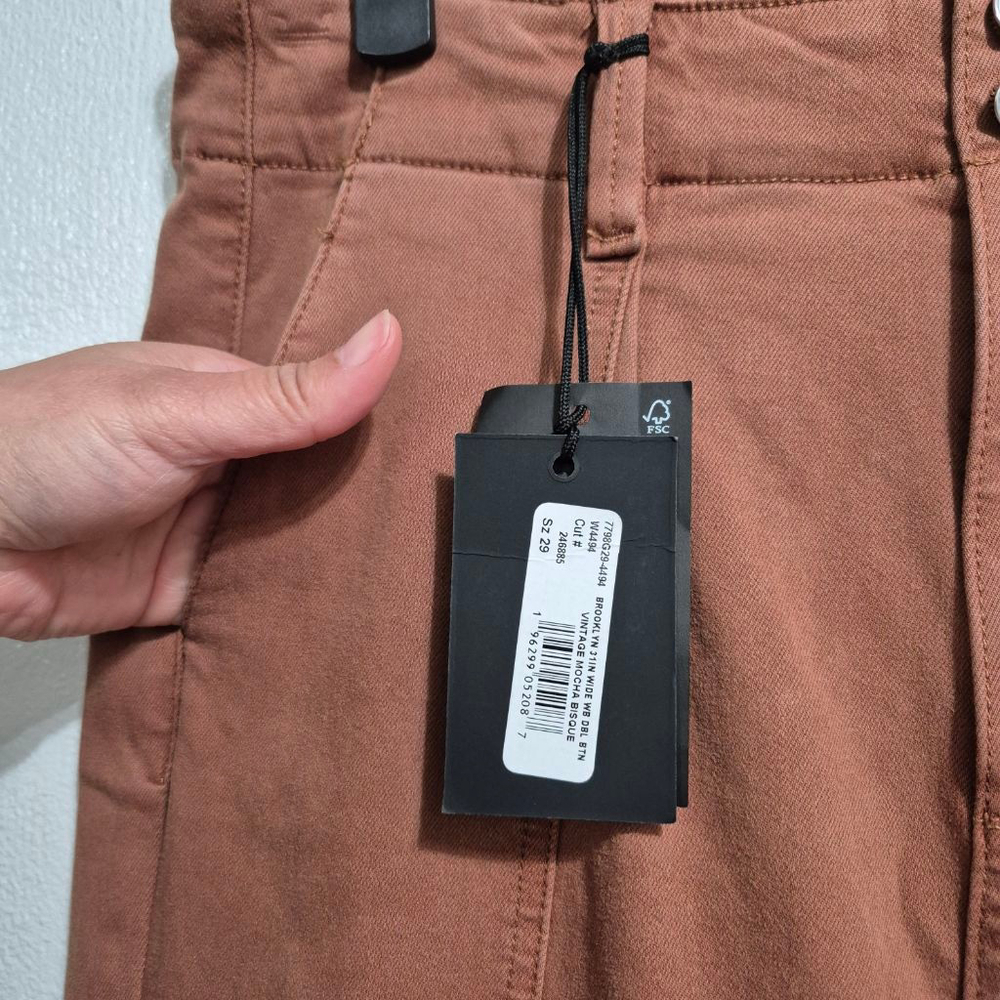 BROOKLYN DOUBLE BUTTON WAISTBAND JEANS - VINTAGE MOCHA BISQUE sz 29 - Picture 5 of 12